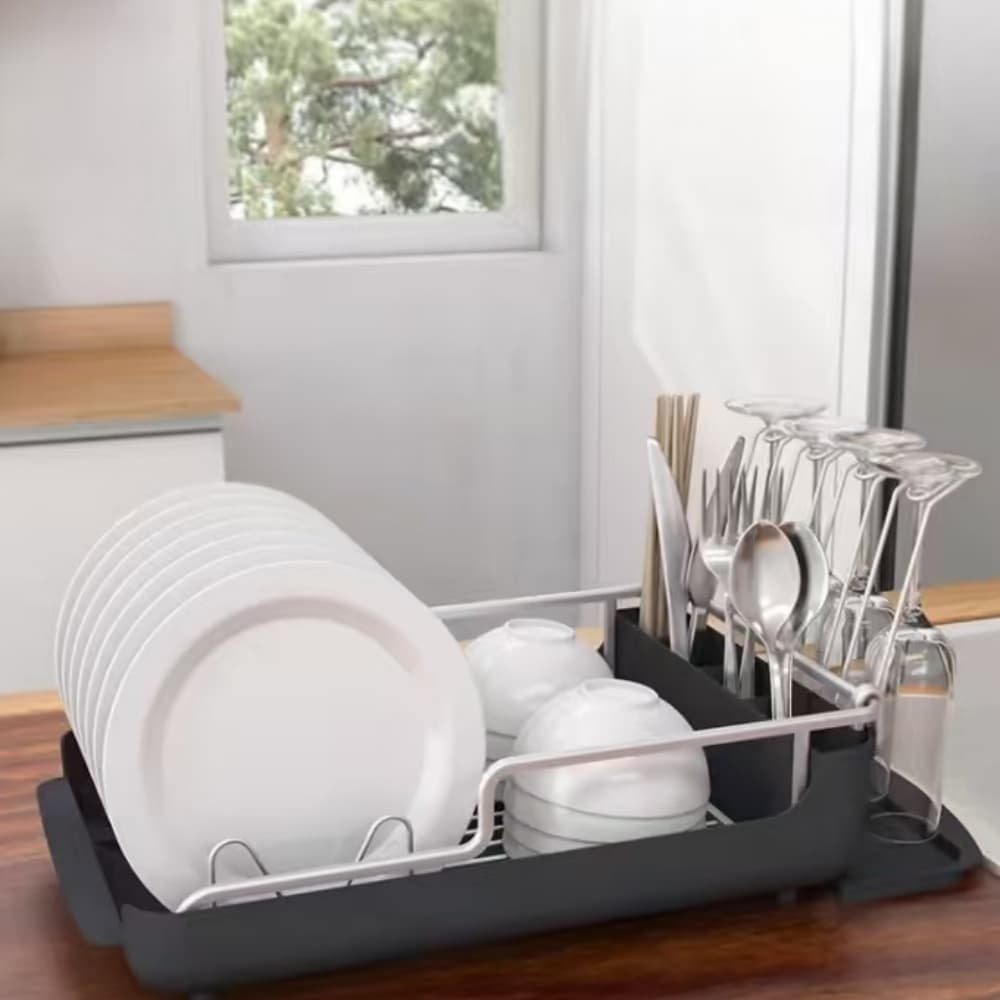 Aluminum Dish Drying Rack /w PP tray