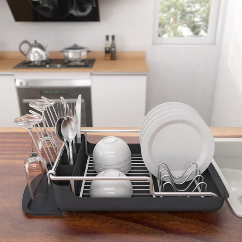 Aluminum Dish Drying Rack /w PP tray