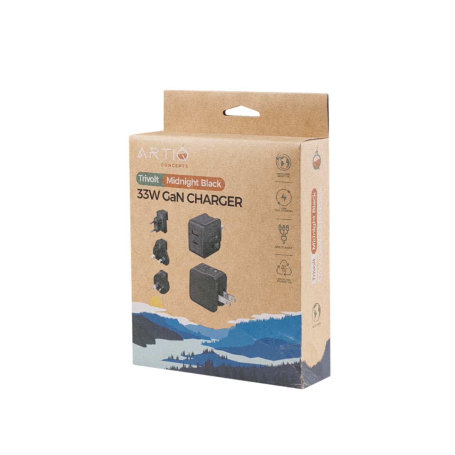 Trivolt-Midnight Black Adapter AC100-240V 50/60Hz, 0.8A Max