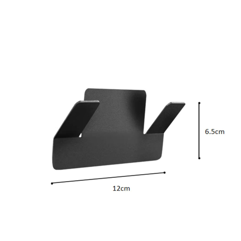 Black Holder Hanger /w Nail-free Adhesive 120*30*65mm