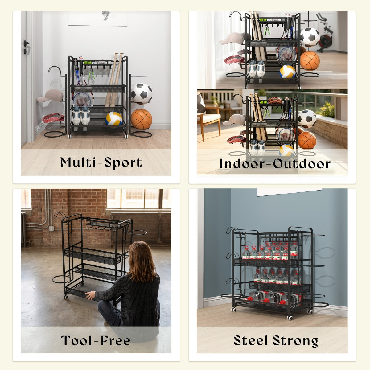 Sports Equipment Organizer with Screw Pack 1110*360*870mm