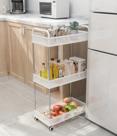3-Tier Rolling Storage Cart 432*229*797mm