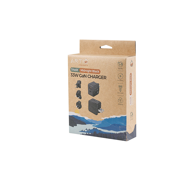 Trivolt-Midnight Black Adapter AC100-240V 50/60Hz, 0.8A Max