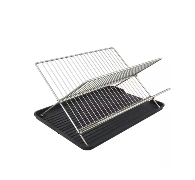 Fold-Flat Dish Drying Rack /w PP tray*1 (435*315*207mm)