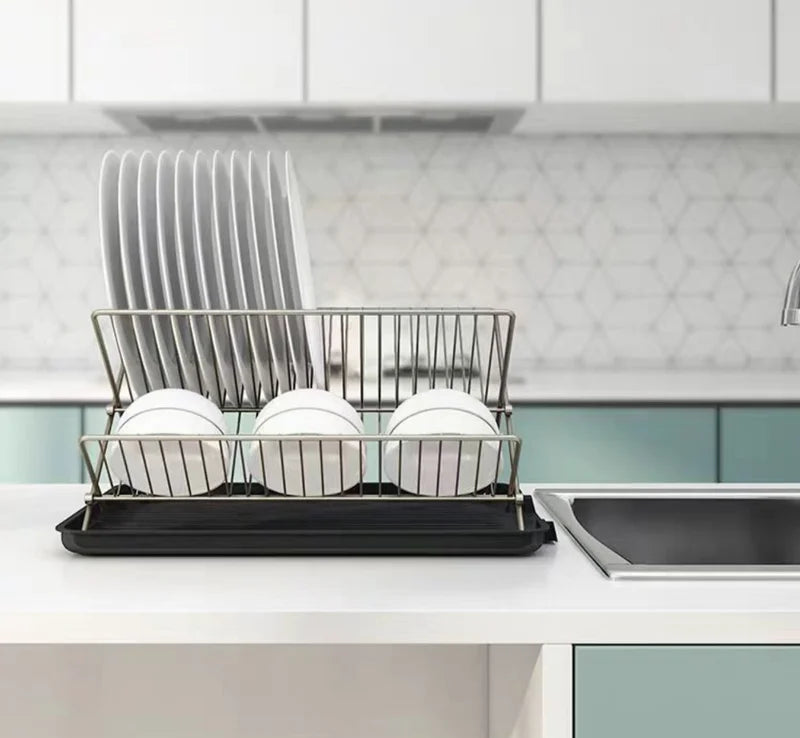 Fold-Flat Dish Drying Rack /w PP tray*1 (435*315*207mm)