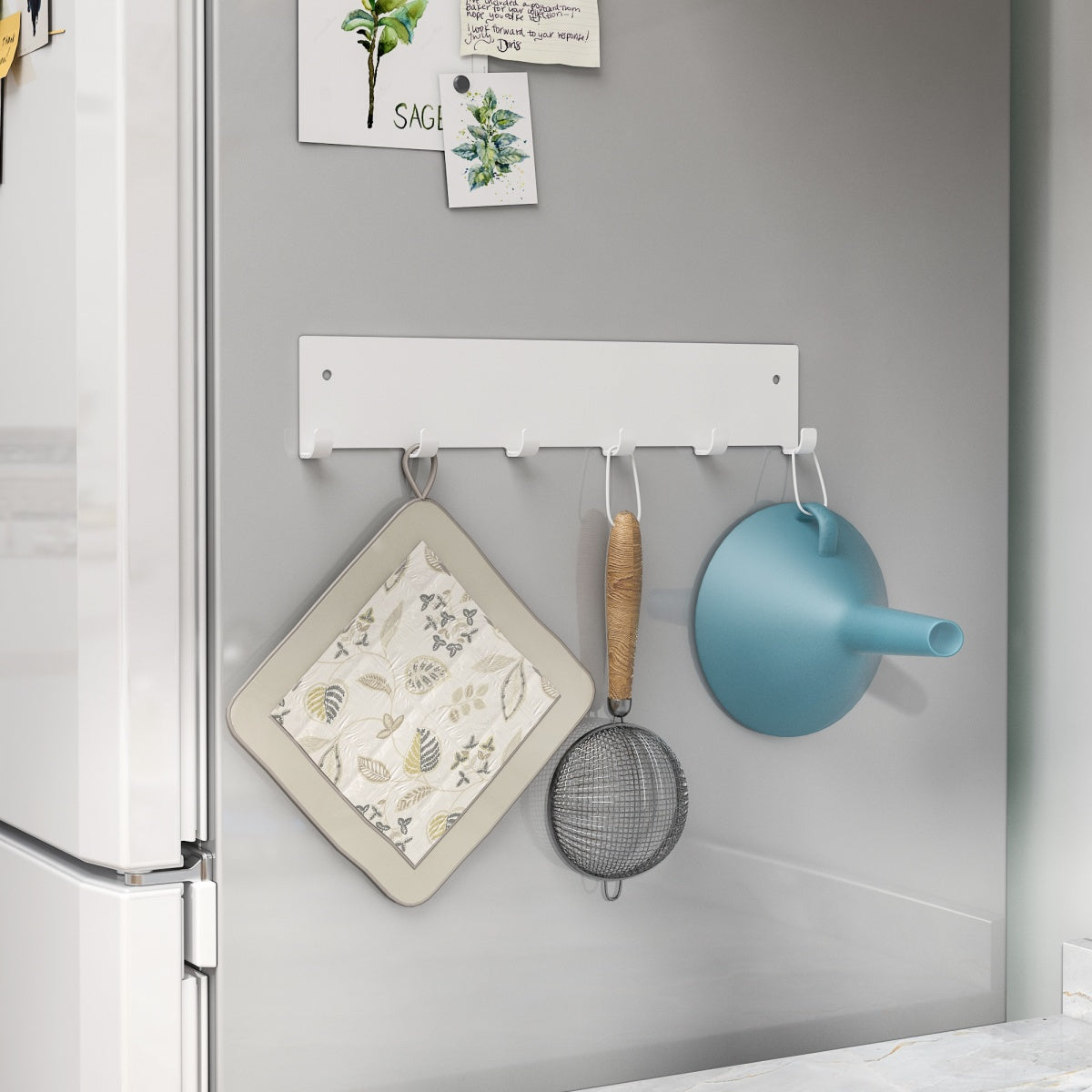 Magnetic Hook Rack | Tool-Free Space-Saving Storage Organizer